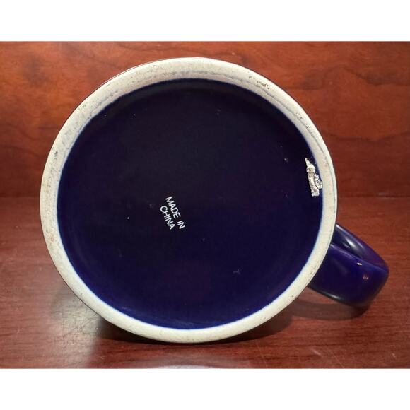 Vintage McDonald's Mug Blue Gold Script Logo Ceramic Restaurant Coffee Cup - Picture 3 of 6